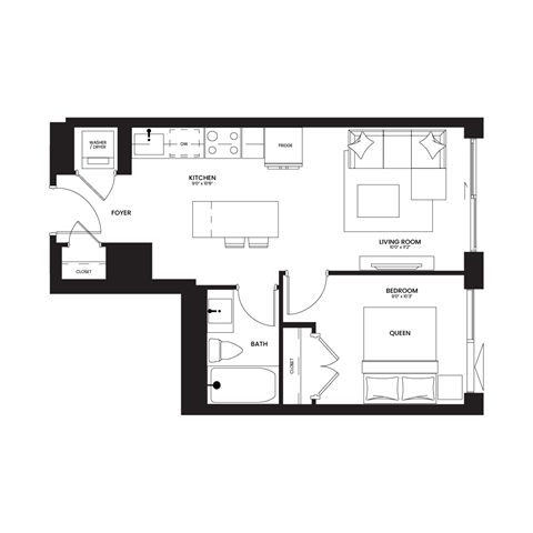 a floor plan of a house with a black and white floor