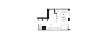 a floor plan of a house with a black and white floor plan