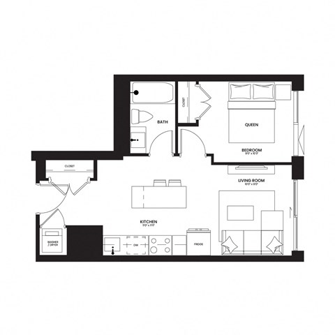 a floor plan of a house with a black and white floor