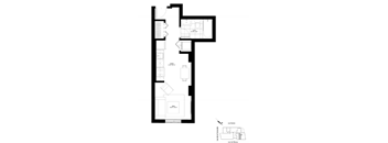a floor plan of a house with a rectangular floor plan and a plan of floors