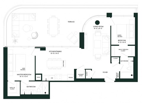 a floor plan of a living room with a large open area