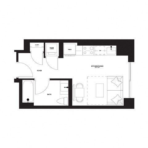 a floor plan of a house with a black and white floor plan