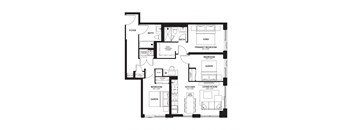 floor plan of the upper level of an apartment building