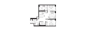 a floor plan of a residence with multiplexes and a staircase