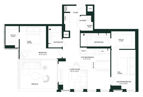 floor plan of the first floor of a modern house