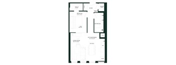 a floor plan of a house with a large bedroom and a living room