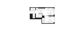 a floor plan of a house with a black and white floor plan and a diagram