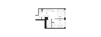 a floor plan of a house with a black and white floor