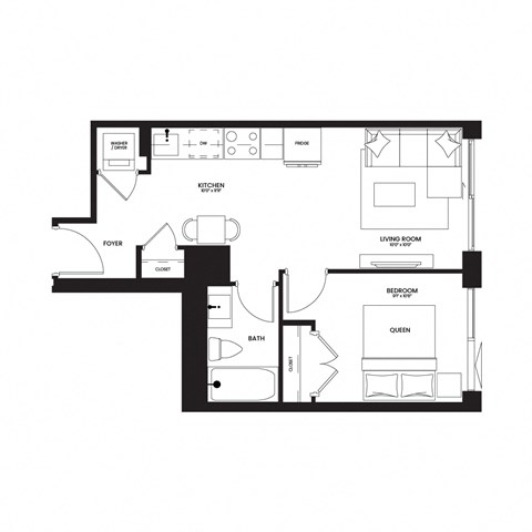 a floor plan of a house with a black and white floor