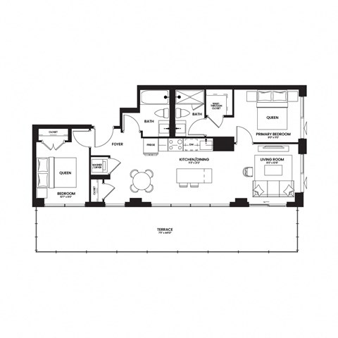 floor plan of the upper level of the renovated house