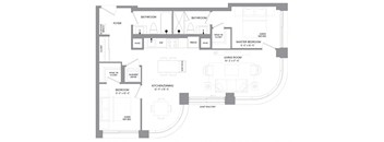 a floor plan of a house with a lot of different rooms and a large area