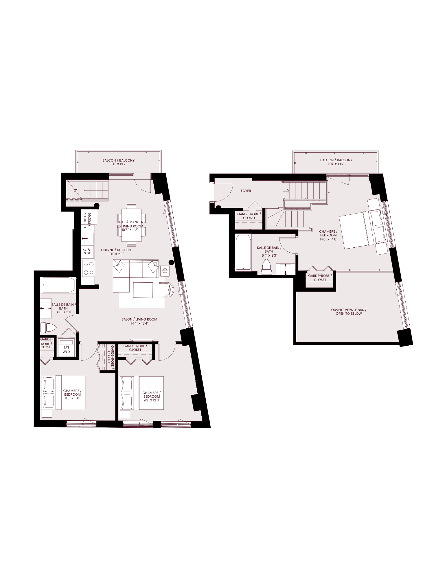 two floor plans of the same home
