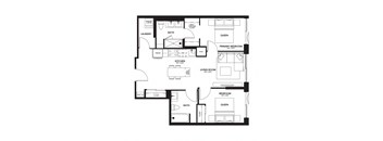 a floor plan of a residence with an open floor plan