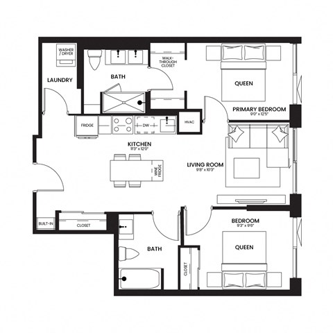 a floor plan of a residence with an open floor plan