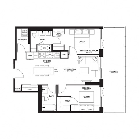 a floor plan of a home with a bedroom and a living room