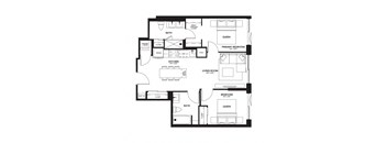 a floor plan of a residence with an open floor plan