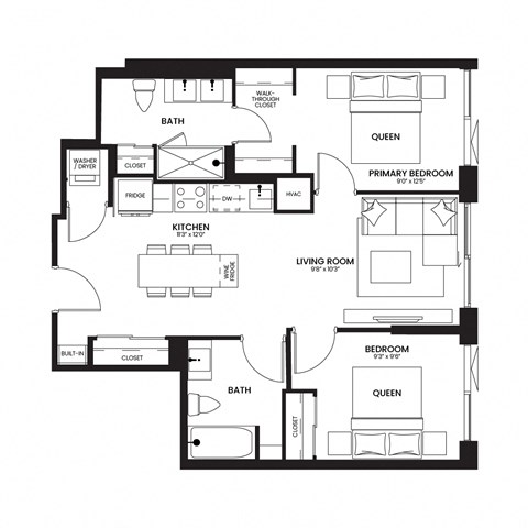 a floor plan of a residence with an open floor plan