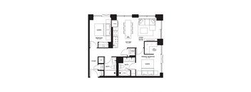 a floor plan of a home with a black and white floor