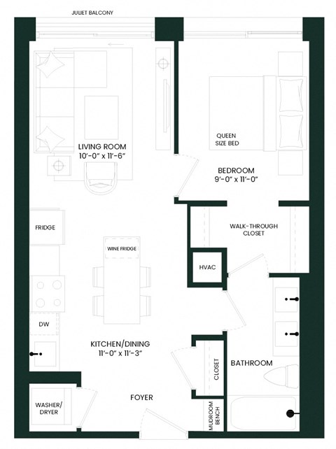 a floor plan of a house with a small footprint