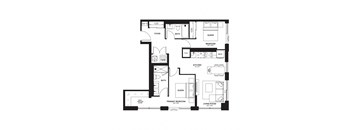 floor plan of the upper level of an open floor plan house
