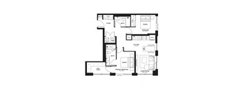 floor plan of the upper level of the renovated home