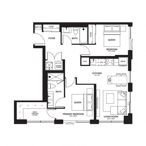 floor plan of the upper level of the renovated home
