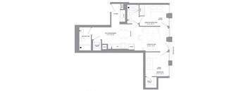 a floor plan of a house with a black and white floor