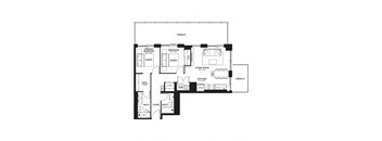 a floor plan of a home with a bedroom and a living room