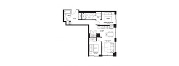 a floor plan of a residence with an open floor plan