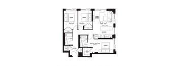 floor plan of the upper level of an open floor plan house