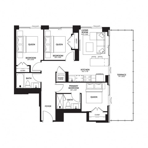 a floor plan of a house with different floors