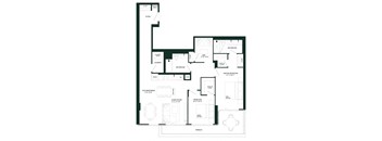 floor plan of the upper level of the house