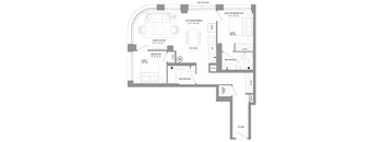 a floor plan of a house with a bedroom and a living room