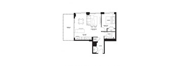 a floor plan of a house with a black and white floor
