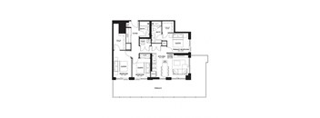 floor plan of the upper level of the renovated house