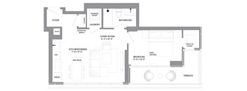 the floor plan shows the layout of the apartment