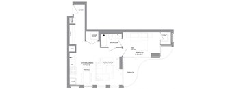 a floor plan of a house with a black and white floor plan