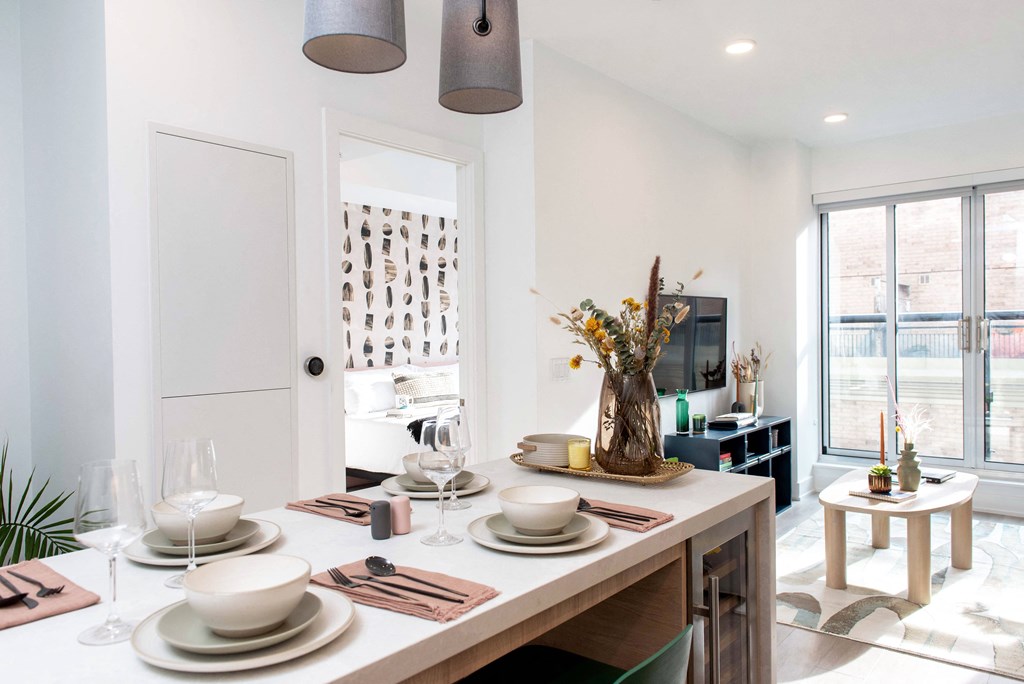 Quartz Waterfall Islands with Wine Fridges