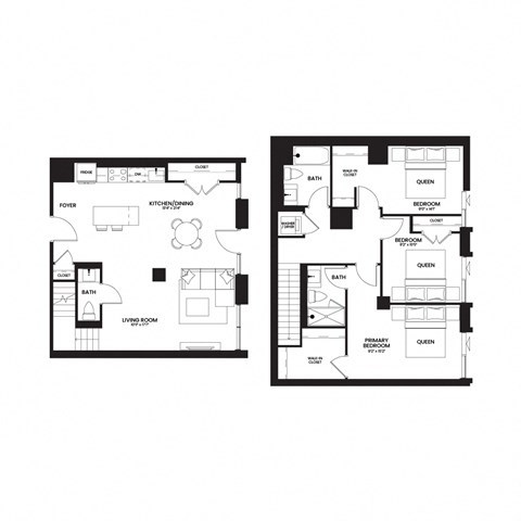 the floor plans of the apartments