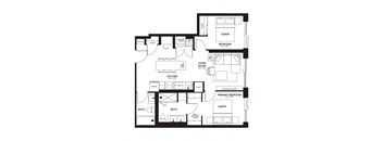 a floor plan of a staggered layout with an open floor plan