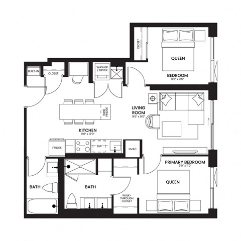 a floor plan of a staggered layout with an open floor plan