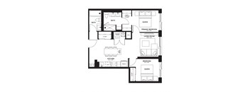 a floor plan of a residence with an open floor plan