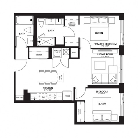 a floor plan of a residence with an open floor plan