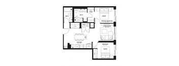 a floor plan of a residence with an open floor plan