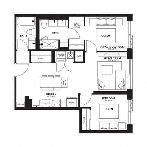 a floor plan of a residence with an open floor plan