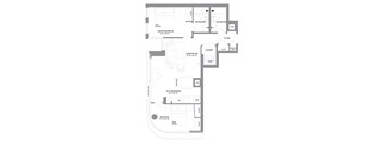 floor plan of the apartment with bedroom and living room