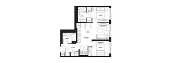 a floor plan of a unit with bedrooms and baths