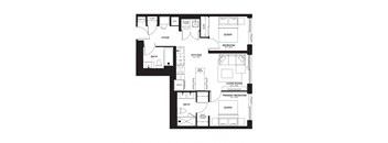 a floor plan of a residence with an open floor plan