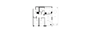 A series of white dashes arranged to resemble a face.
