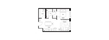 a floor plan of a house with a black and white floor plan